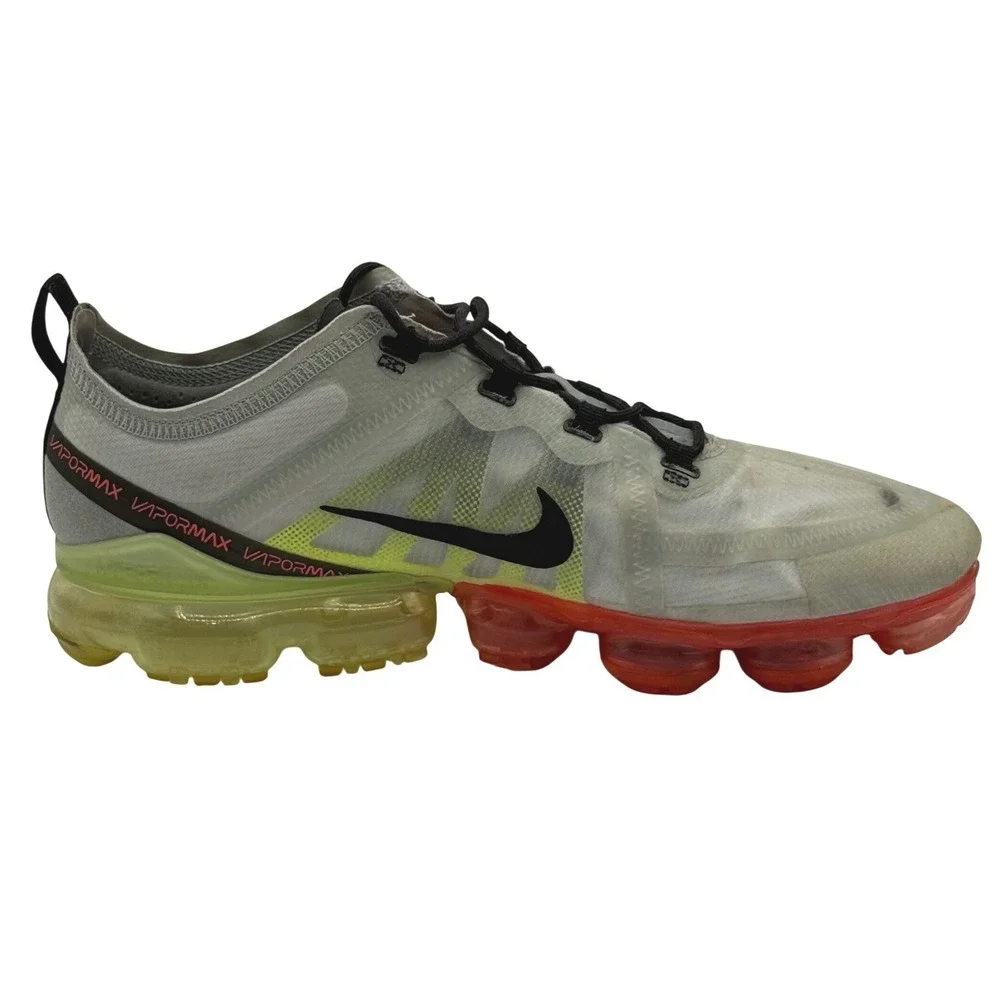 Nike Air VaporMax 2019 AR6631-007 Men's Size 12 Grey‎ Volt Crimson Running Shoes